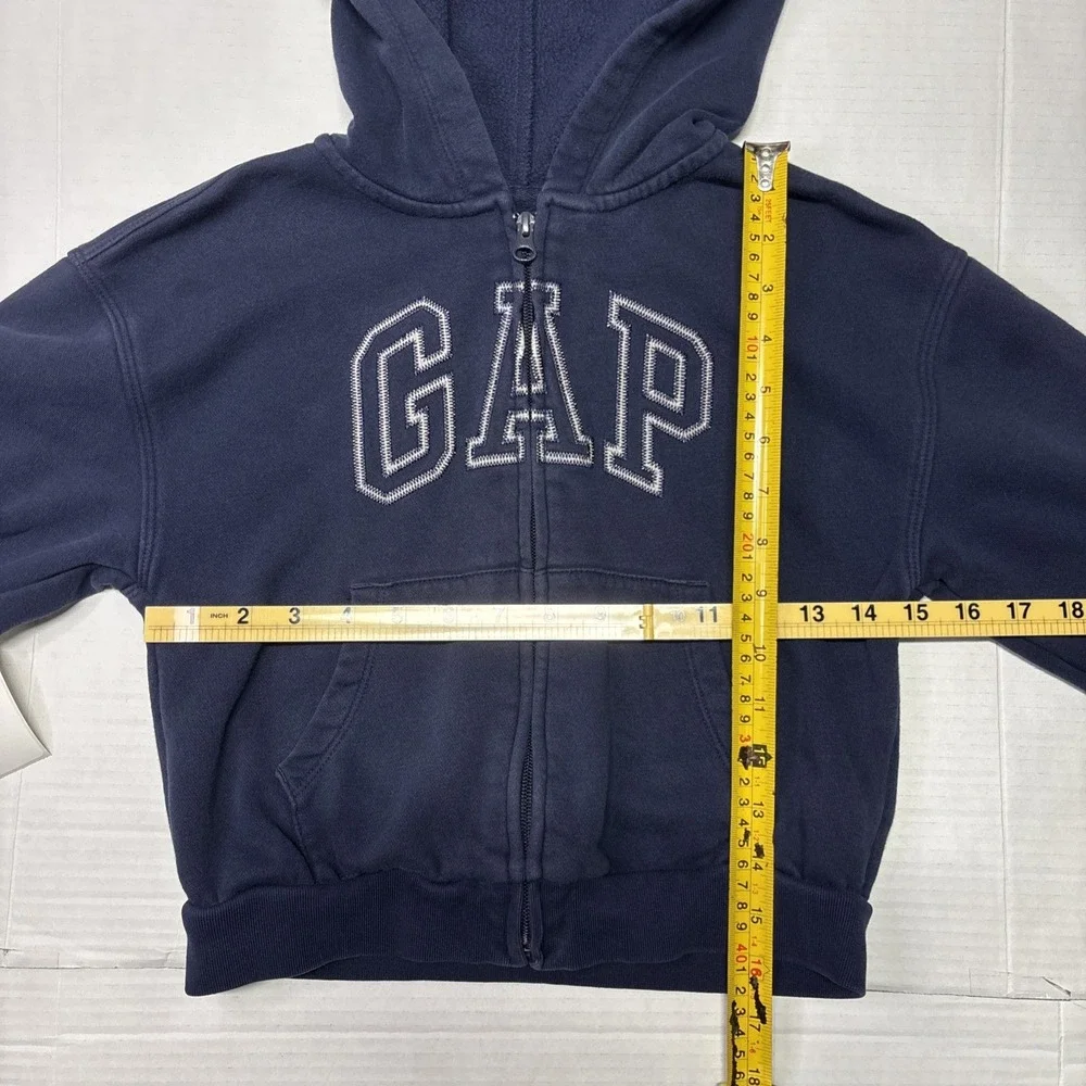 GAP Kids Navy Blue Full Zip Hoodie Logo Sweatshirt Size Medium 8